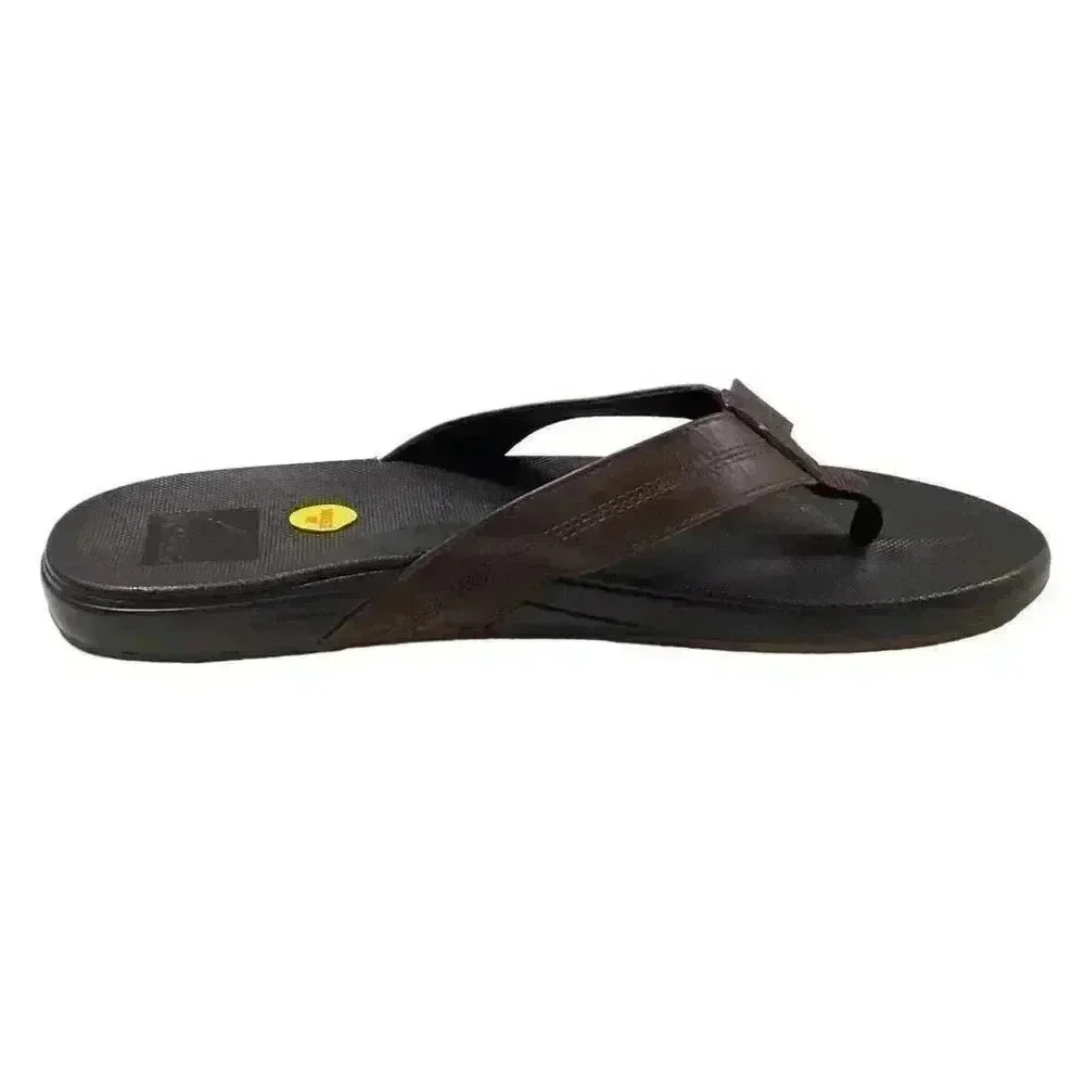 Reef Cushion Phantom LE Mens 13 Thong Slide Sandals Black Brown Leather NEW